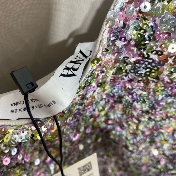 Zara Viral colorful SEQUIN KNIT HALTER DRESS NWT - Picture 10 of 14